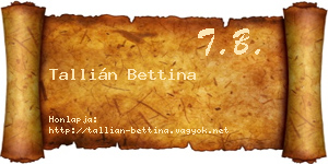 Tallián Bettina névjegykártya